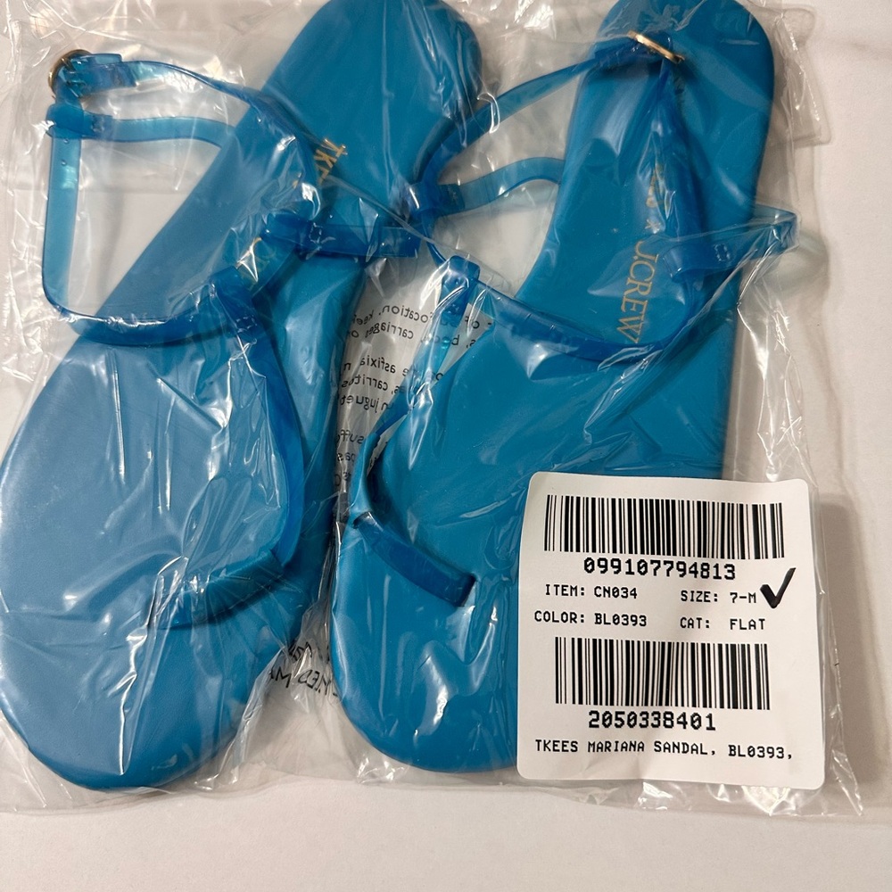 Tkees x JCREW Mallorca Mirage Thong Jelly Strap Sandals Size 7 - Picture 8 of 8